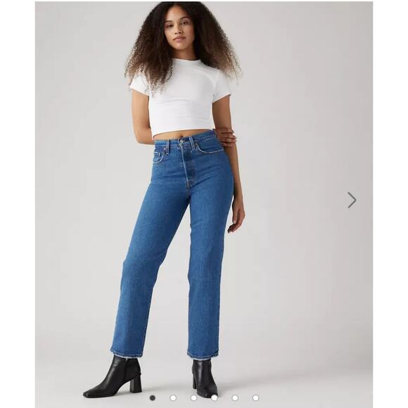 Levi's Premium Ribcage Straight Jeans Ankle Length Womens Size 29 - Picture 4 of 10